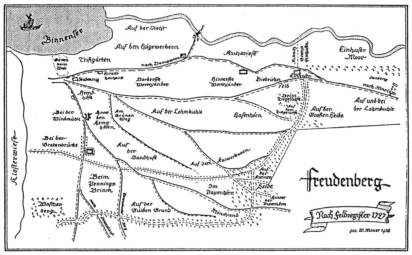 Karte von Freudenberg 1727