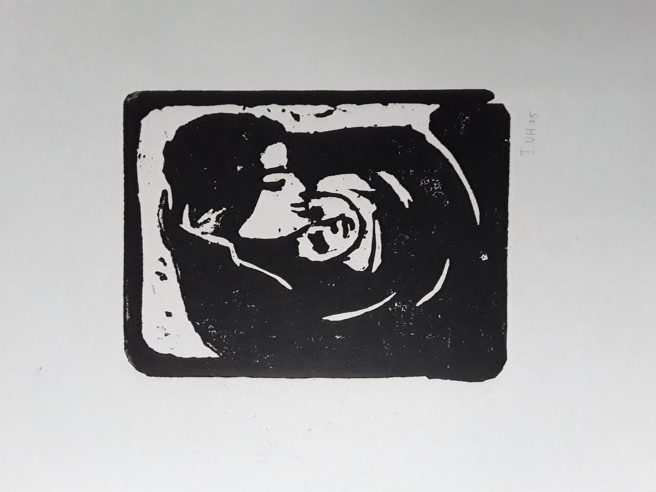 Aus der Serie Leben, Blatt II Holzschnitt, 1975 © Volkmar Haensel Aus der Serie Leben, Blatt II Holzschnitt, 1975