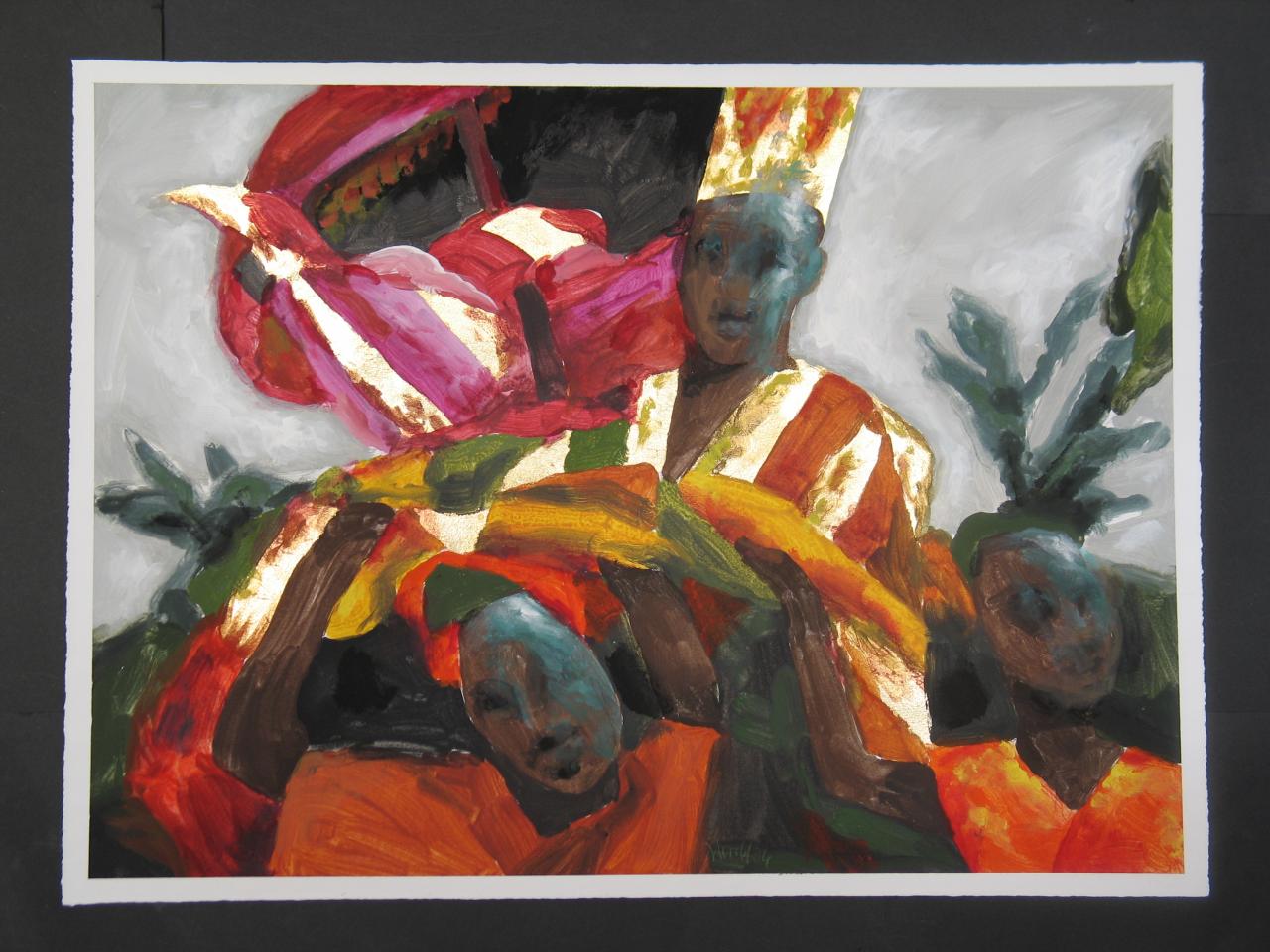 Afrikanischer-koenig-2004-acryl-auf-buetten © Künstler Afrikanischer-koenig-2004-acryl-auf-buetten